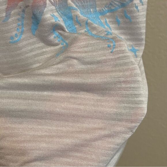 Promesa “Live By The Sun… Love By The Moon” Muscle Tee/Tank Size L Gray Sheer - Picture 8 of 11